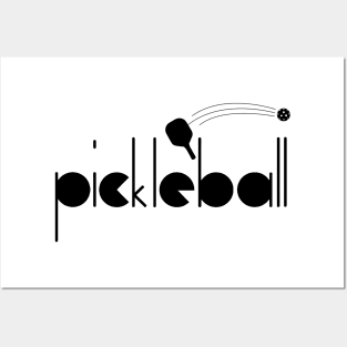 Pickleball Geometric Font Posters and Art